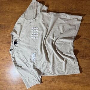 H&M Loose Fit Star Puff Print T-Shirt Mens XL Beige S/S 202X Graphic Tee